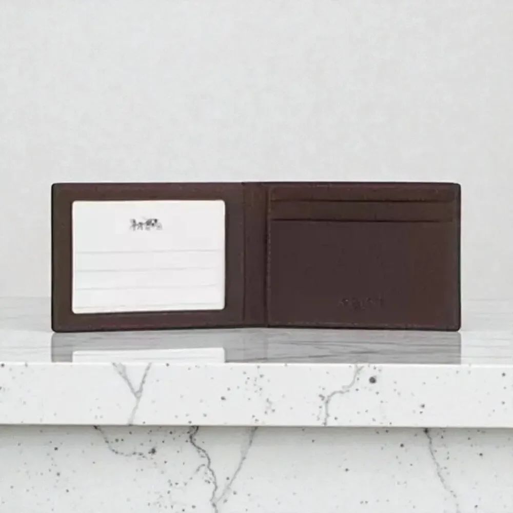 Coach Compact Card Leather Wallet in Maple CM167